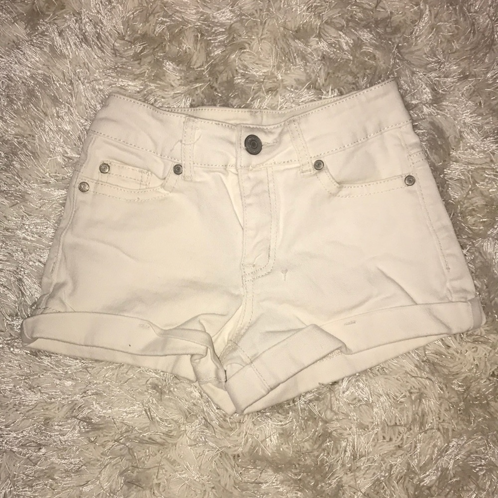 White jean shorts